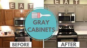 Diy host amy matthews uses a vacuum to clean out the cabinets before painting them. Painting Gray Kitchen Cabinets Kitchen Renovation Youtube