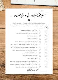 Printable Over Or Under Game Editable Over Or Under Bridal Etsy In 2020 Fun Wedding Games Wedding Reception Games Diy Wedding Games