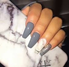 Professionally performed and grey nail pattern on nails can be done not only with the help of brushes, but also with the help of dots. 56 Fall Acrylic Nail Colors To Try This Year Koees Blog White Acrylic Nails Fall Acrylic Nails Marble Acrylic Nails