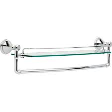 Get the best deals on glass bathroom towel racks. Delta Cassidy 24 In W Wall Mount Glass Shelf With Bar In Chrome 79711 The Home Depot 58 10 Glass Bathroom Shelves Glass Bathroom Glass Shelves