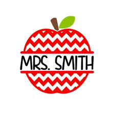 Apple Monogram Teacher Decal Custom Yeti Decal Car Decal Tumbler Decal Lap Top Decal Yeti Cup Personal Yeti Cup Designs Teacher Gifts Monogram Decal