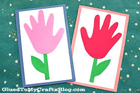 Pin this cute kid's diy handprint craft for mother's day, or just for the next homemade birthday gift from the kids! Handprint Flower Cards Paper Kid Craft Idea For Spring