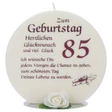 Jubilaumskerze Zum Geburtstag 85 Jahre Mit Spruch Kerzen Zum Bestpr 19 00