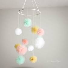 Baby Mobile Crib Mobile Mobile Nursery Mobile Pom Pom Etsy Diy Baby Mobile Pom Pom Mobile Diy Baby Stuff