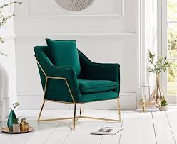 Find upholstered accent chairs in beautiful velvet, leather and linen fabrics. Larna Green Velvet Accent Chair