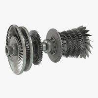 Compressor Turbine Turbocharger 3d Model In 2020 Turbocharger 3d Model Turbine