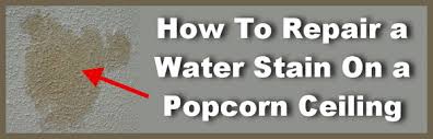 Whether your ceiling texture is stained or damaged, blending in the new popcorn texture with the e. How To Repair A Water Stain On A Popcorn Ceiling