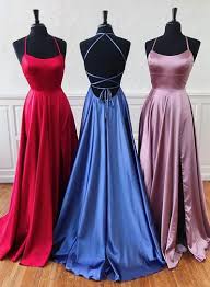 A Line Simple Long Bridesmaid Dresses Cross Back Satin Prom Dress Us10 From Storenvy Accuweather Shop