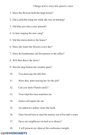 Maybe you would like to learn more about one of these? Passive Voice Questions And Sentences Worksheet
