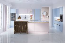Light Pink Gold Kitchen With Island Luxury Kitchens Latest Kitchen Designs Wren Kitchen