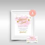 Heaven Sent Gold, Girl Baby Shower, Diaper Raffle Sign ...