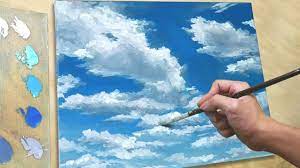 how to paint clouds youtube cloud painting sky art painting painting art projects