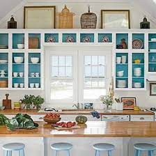 Open kitchen shelves can be easily made from older kitchen cabinetry. Removing Kitchen Cabinet Doors For Open Shelving Google Search Home Decor Cheap Home Decor Beach House Kitchens