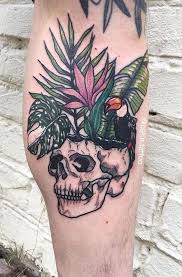 Anastasia Kay Skull Planter Tattoo Tattoos Leaf Tattoos Mom Tattoos