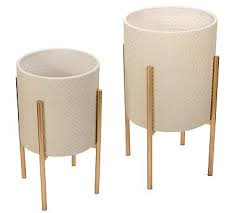We did not find results for: Leah White Patterned Raised Planters With Gold Stand Set Of 2 Pottery Barn