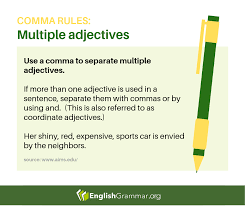 Comma Rules Multiple Adjectives Coordinate Adjectives Comma Rules Adjectives