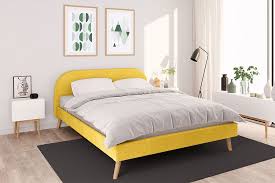 lit scandinave tissu jaune lit lit 90x190 lit led