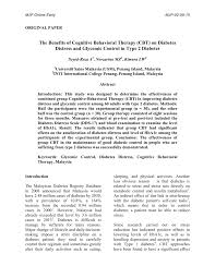 Cbt is a very popular approach, used in psychotherapy, counseling, life coaching, weight loss coaching. Pdf The Benefits Of Cognitive Behavioral Therapy Cbt On Diabetes Distress And Glycemic Control In Type 2 Diabetes