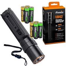Fenix Ld42 1000 Lumen Aa Battery Powered Rotary Controller Led Flashlight With 4 X Edisonbright Aa Batteries Bundle Led Flashlight Flashlight Camping Lights