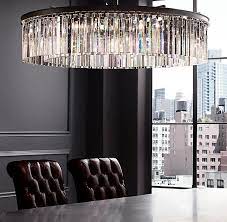 Rh 39 S Rhys Clear Glass Prism Round Chandelier 43 Amp 34 The Art Deco Style Born In 1920s Paris Is Ev Round Chandelier Elegant Chandeliers Elegant Lighting