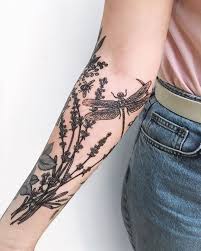 Full Hand Black Lavender Tattoo Lavender Tattoo Tattoos Flower Tattoo Hand