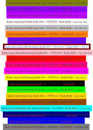 Pembayaran mudah pengiriman cepat bisa cicil 0. Kode Html Warna Dasar Ahadi