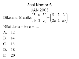 Maybe you would like to learn more about one of these? Matriks 20 Soal Pilihan Ganda Durasi Tiap Soal 3 Menit Ppt Download