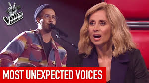About the voice the voice 2018 usa youtube channel features exclusive content with the voice coaches, highlights from the voice auditions, interviews with the voice winners, as well as the voice recaps and results. Most Unexpected Voices In The Blind Auditions Of The Voice Cover Fame Music Industry News And Cover Songs