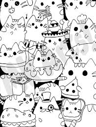 Pusheen Cats Printable Coloring Page By Moriahkesingerarts On Etsy Pusheen Coloring Pages Cute Coloring Pages Cat Coloring Book