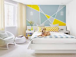 Try incorporating blue bedroom paint into your design for a Paint A Simple Geometric Pattern On Your Bedroom Wall This Old House