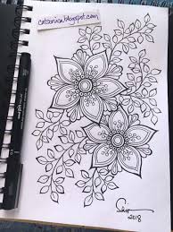 Catsonica Doodle Art Flowers Floral Design Drawing Floral Drawing Design