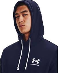 Under Armour Mens Rival Terry Short-Sleeve Hoodie, (410) Midnight Navy