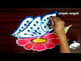 Innovative Flower Rangoli Designs Using Crafts Easy Kolam Designs Simple Modern Muggulu Youtube Kolam Designs Colorful Rangoli Designs Rangoli Designs