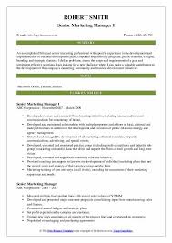 Senior Marketing Manager Resume Samples Qwikresume