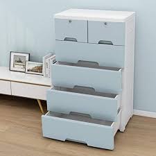 Don t choose a heavy large bed and dresser for a small bedroom. Nafenai Plastic Drawers Dresser Storage Cabinet With 6 Drawers Closet Drawers Tall Dresser Organizer For Clothes Playroom Bedroom Furniture Blue Grey Pricepulse