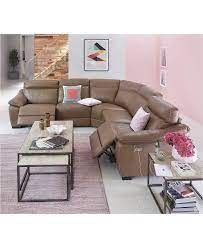 Gennaro Leather Power Reclining Sectional Sofa Collection With Power Headrest Cre Reclining Sectional Sectional Sofa With Recliner Leather Reclining Sectional