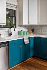 Accent of turquoise and aqua is the color of my choice. 75 Beautiful Kitchen With Turquoise Cabinets Pictures Ideas May 2021 Houzz