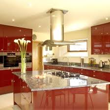 glossy red kitchen