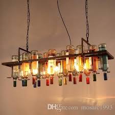 E27 Recycled Retro Hanging Wine Bottle Pendant Lamps Light With Edison Bulb For Dining Room Bar Restaurant Kitchen Lighti Hanglamp Barverlichting Glazen Lampen