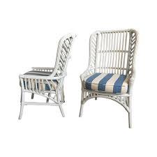 For easy storing and cleaning purposes these chairs stack up to 23 high. Pair Of Vintage Ficks Reed Rattan High Back Dining Chairs At 1stdibs