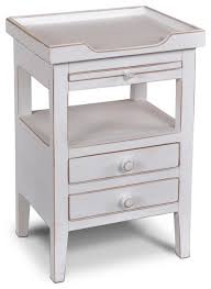 Furniture drawer nightstand rustic nightstand big furniture wood solid wood home collections click here to buy berenson 3 drawer nightstand color: Landon 2 Drawer Tray Top Nightstand White Farmhouse Nightstands And Bedside Tables By Crafters And Weavers Houzz