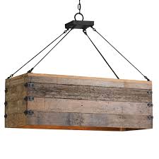 Wooden Plank Hanging Light Rustic Lighting Wood Chandelier Chandelier