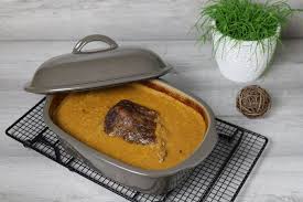 Rinderbraten In Rotweinrahm Aus Dem Ofenmeister Von Pampered Chef Mit Bildern Rinderbraten