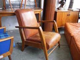 Handmade rustic vintage retro leather butterfly chair relax armchair{only frame}. Vintage French Leather Chair With Wooden Arms Leather Armchair Types Of Furniture Seating