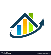 Real Estate House Roof Graph Chart Icon