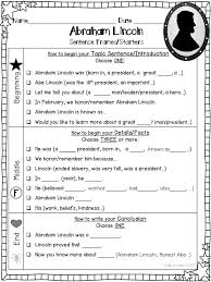 Beginner Biography Sample For Students Pdf These Abraham Lincoln Writing Organizers And Sentence Starters Frames Can Be Used To Help Yo Writing Graphic Organizers Sentence Starters Informational Writing