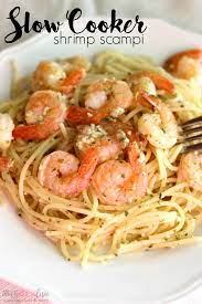 Slow Cooker Shrimp Scampi Easy Crock Pot Dinner Recipe Recipe Easy Crockpot Dinners Summer Crockpot Recipes Crockpot Dinner