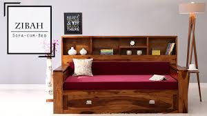 Buy sofa come bed online on urban ladder to see our best designs in one place! Sofa Cum Bed Zibah Sofa Cum Couch With Storage By Woodenstreet Com Starting From 46 299 Youtube