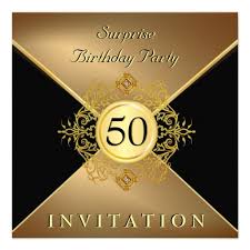 50th Birthday Black And Gold Invitations Elegant Gold Black 50th Birthday Surprise Party In 50th Anniversary Invitations Surprise 50th Birthday Party 50th Birthday Surprise