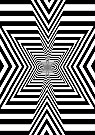 Black And White Optical Illusion Crossing Point Geometry Ilusi Optik Ilusi Geometri